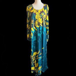 Soft Surroundings Maxi Dress Jewel Tone XL Zip Front
